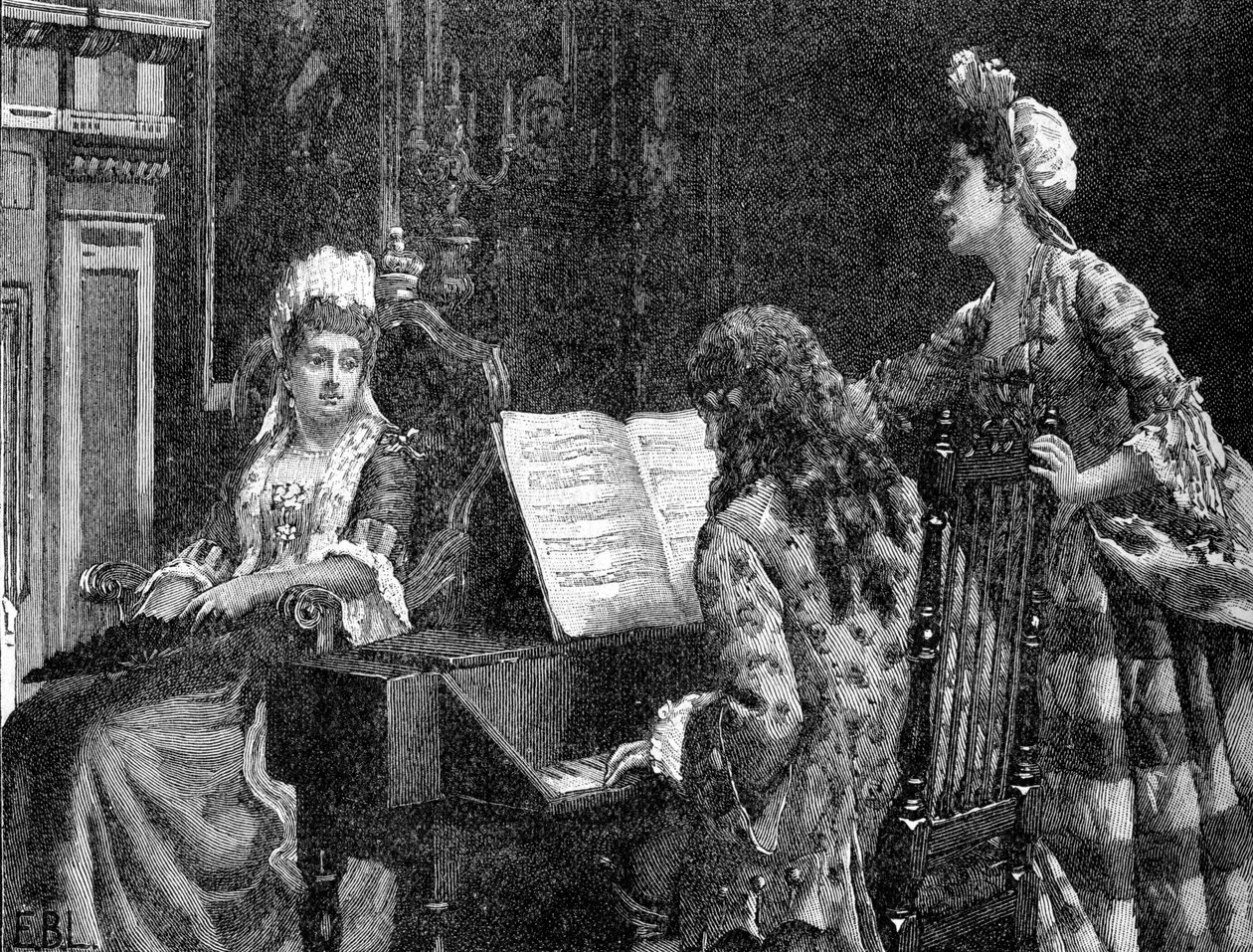 Mrs Arabella Hunt Singing to Queen Mary by Unbekannter Künstler