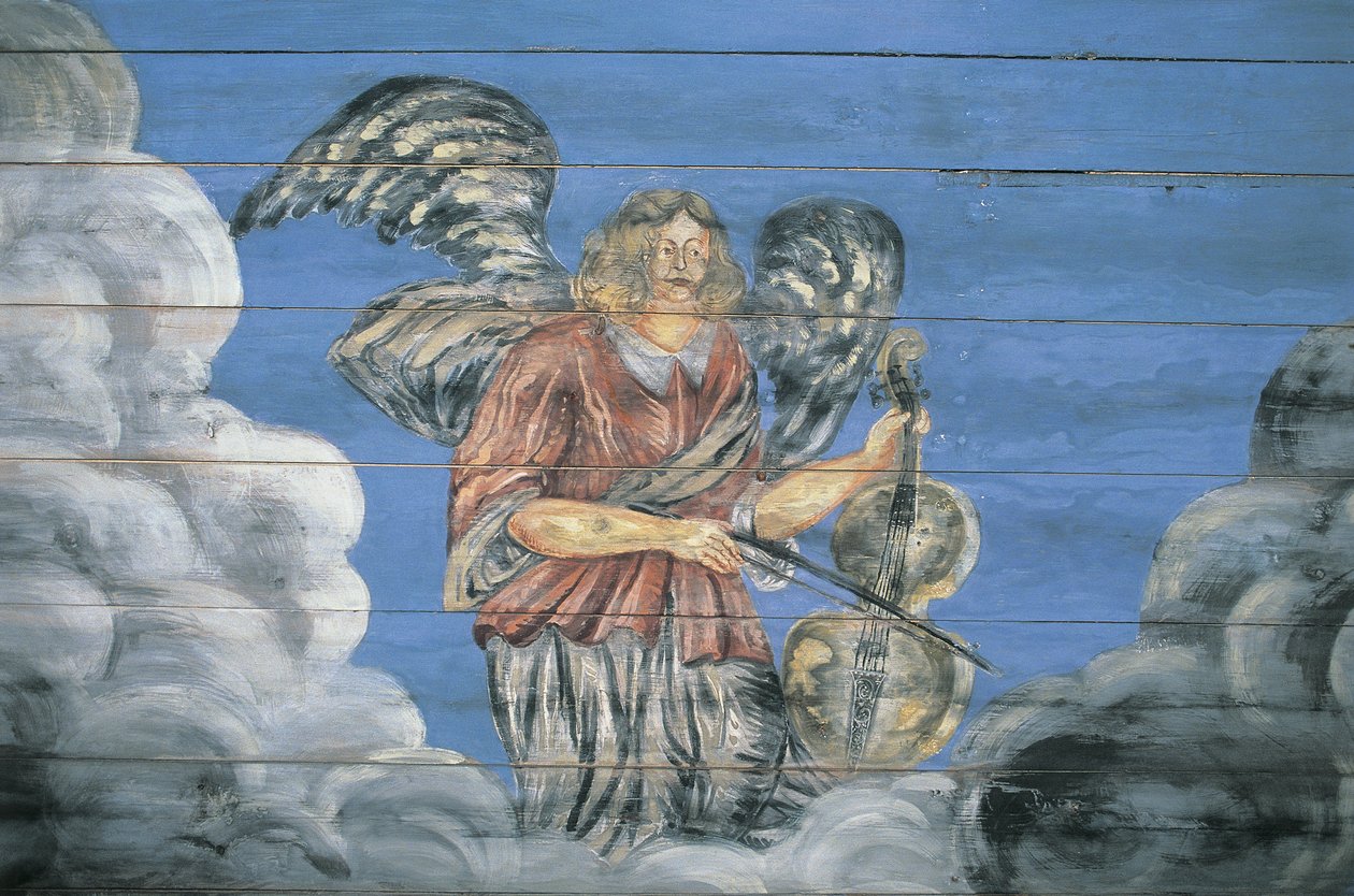 Mural painted on a wooden wall, Ethnographic Open-Air Museum, Riga, Latvia by Benjamin Baud