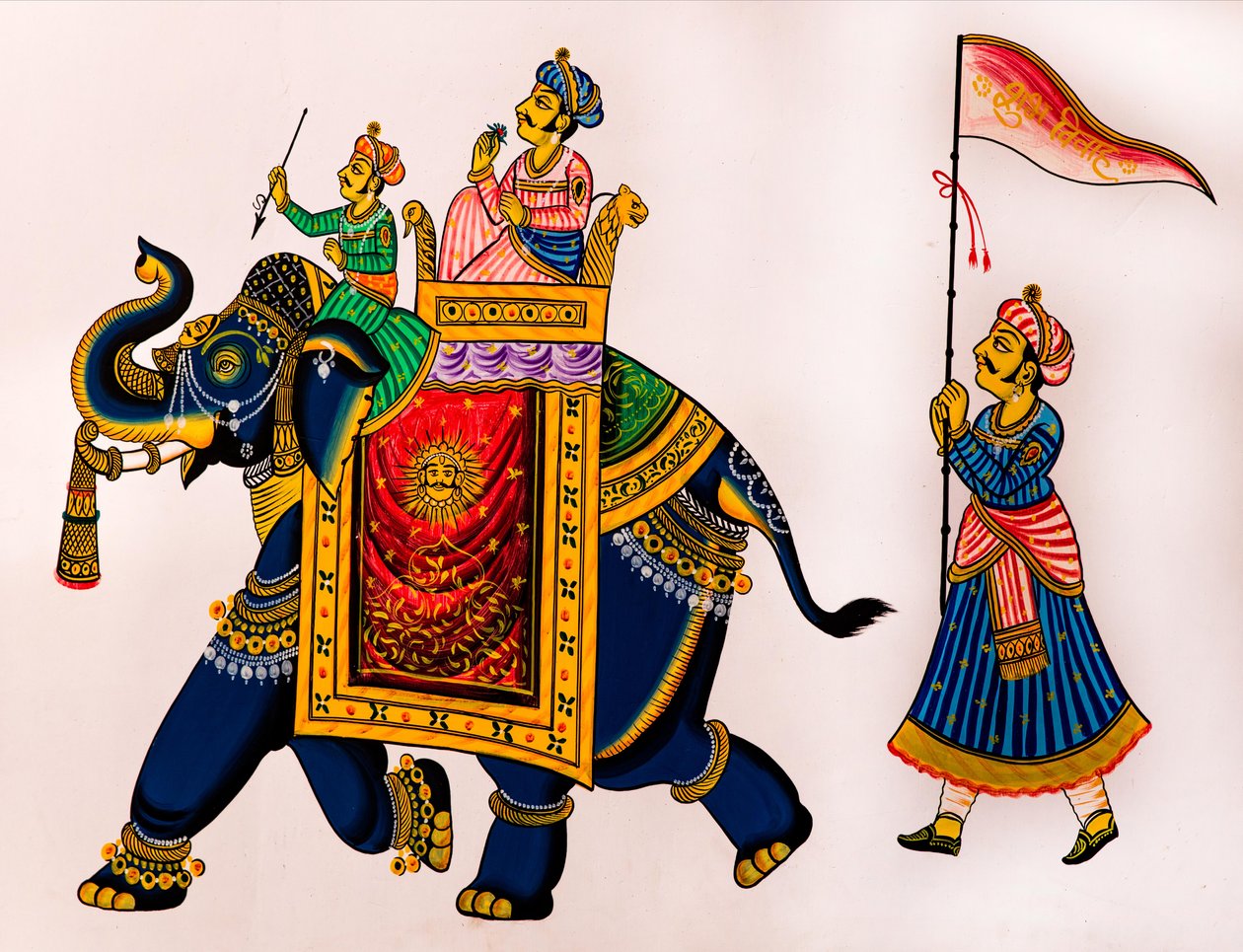 Mural painting in the old town, Udaipur, Rajasthan, India by Unbekannter Künstler