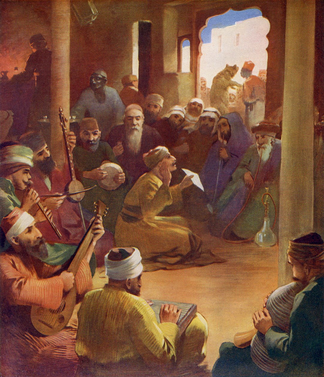 Musicians in a Middle Eastern Cafe - 1913 by Unbekannter Künstler