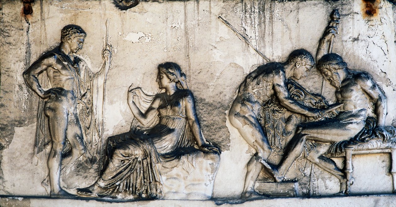 Myth of Telephus, House of Relief of Telephus, Herculaneum, Campania, Italy, Roman civilization by Benjamin Baud
