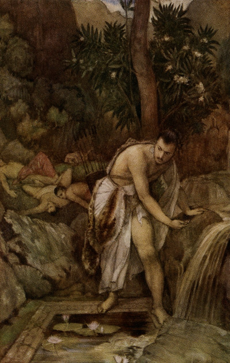 Nakula at the poisoned lake, Hindu myth by Unbekannter Künstler