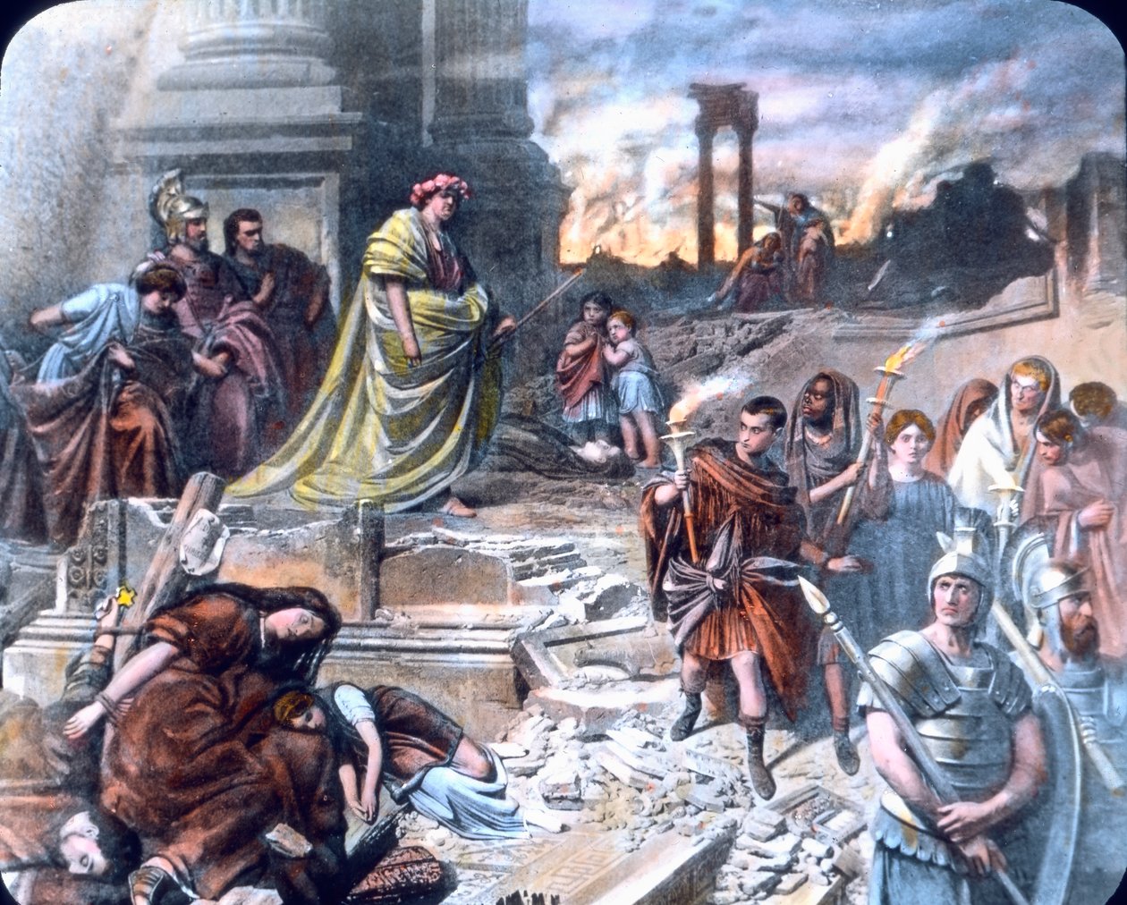 Nero after the fire of Rome by Unbekannter Künstler