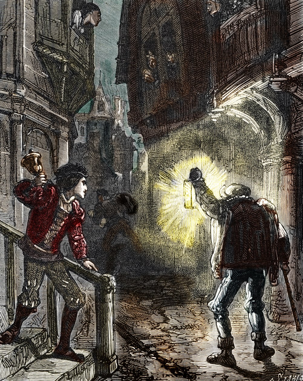 Night watchmen watch the streets of Paris in the Middle Ages and Renaissance by Alec Hunter