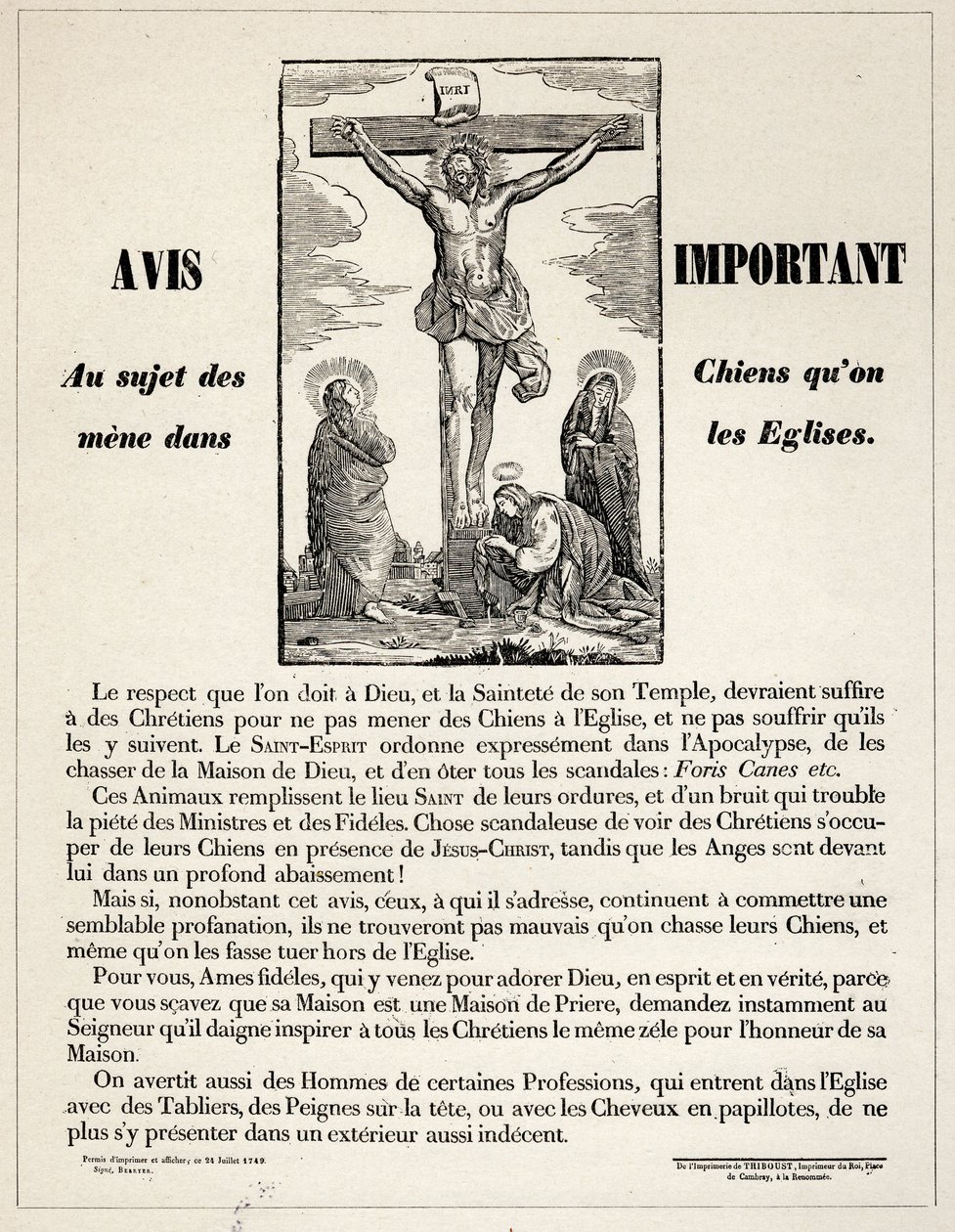 Notice About Being Led into Churches by Unbekannter Künstler