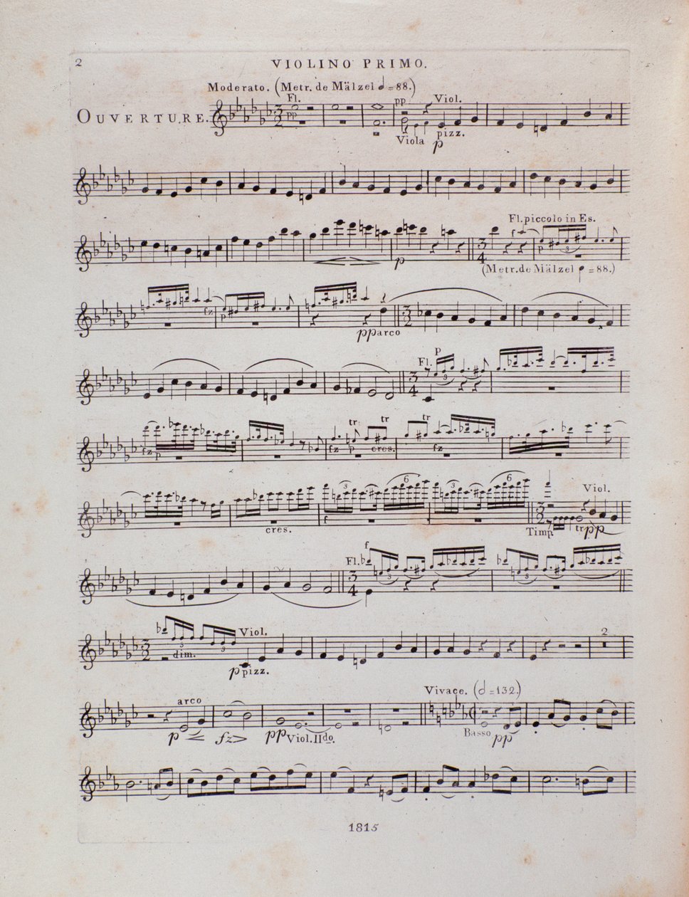 Page of musical score for the first violin of the opera Jessonda by ...