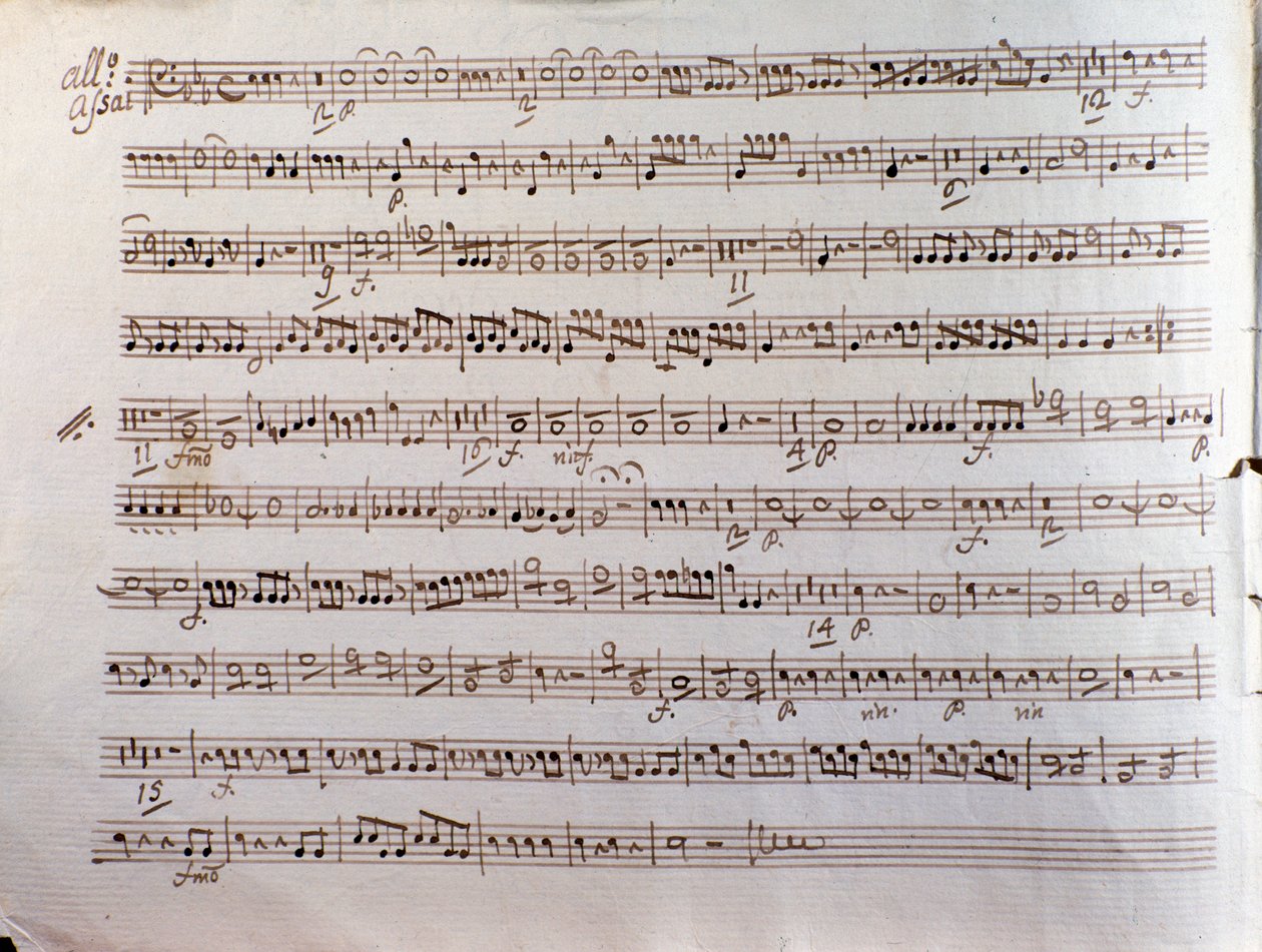Page of Musical Score of a Sinfonia Concertante by Pleyel by Unbekannter Künstler