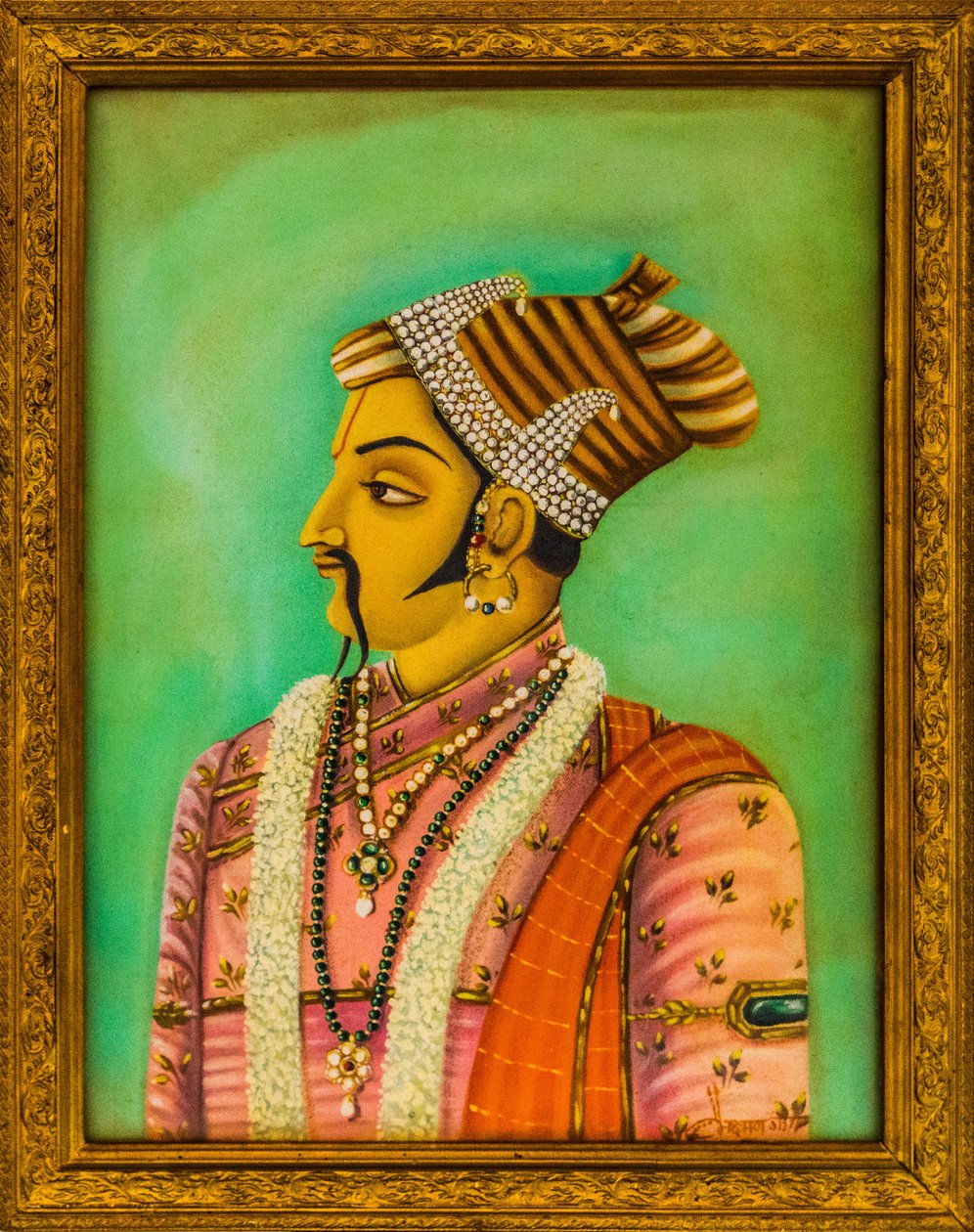 Paintings of Maharajas in the City Palace, Jaisalmer, an exotic city in the Thar Desert, Jaisalmer, Rajasthan, India, Asia by Unbekannter Künstler
