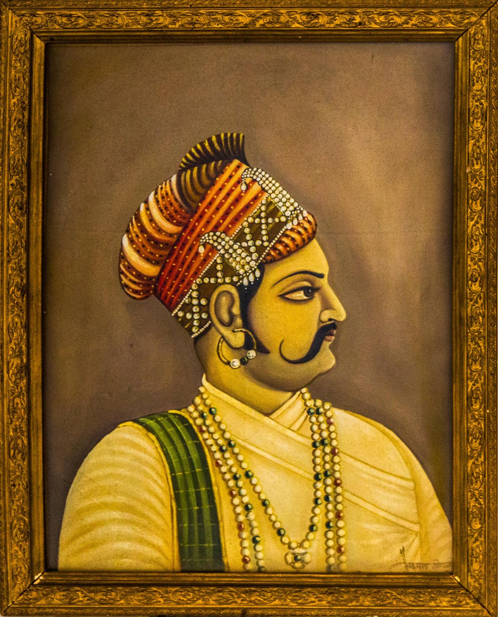 Paintings of Maharajas in the City Palace, Jaisalmer, an exotic city in the Thar Desert, Jaisalmer, Rajasthan, India, Asia by Unbekannter Künstler