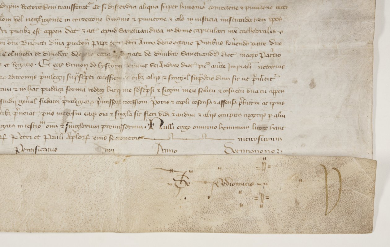 Papal Bull confirming charter of Bishop Henry Wardlaw, recto by Unbekannt