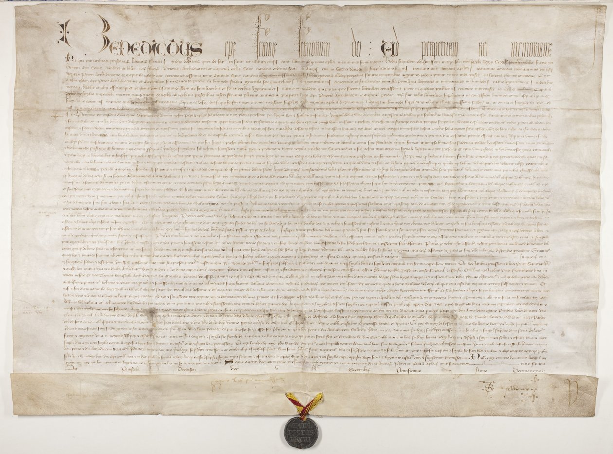 Papal Bull Confirming Charter of Bishop Henry Wardlaw, Recto by Unbekannt