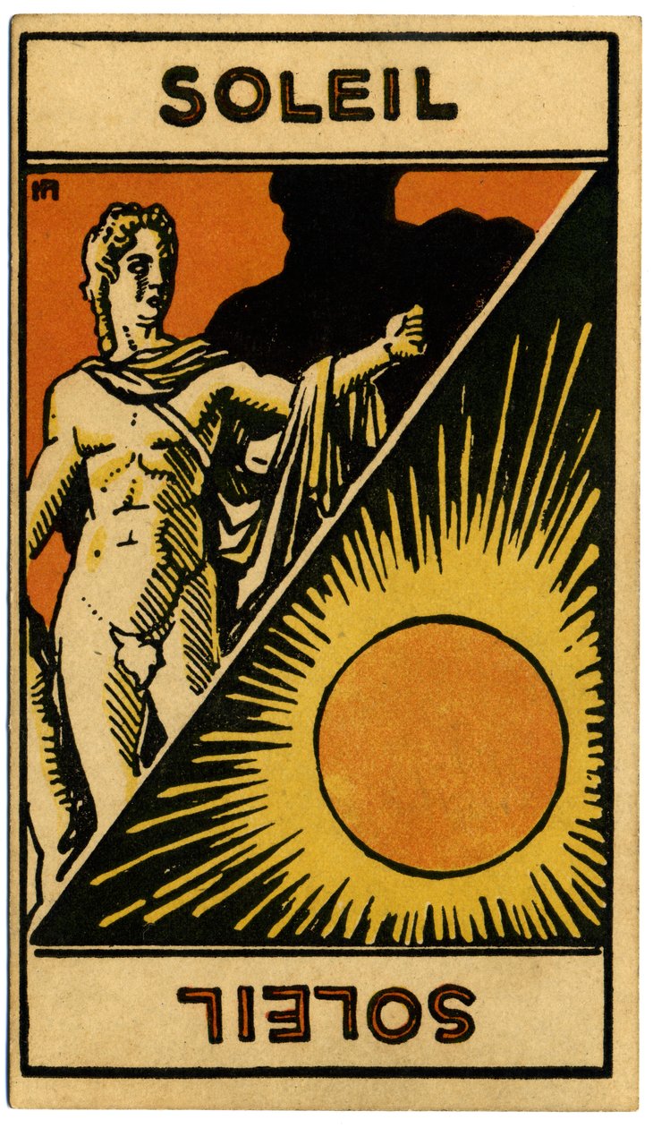 Paranormal. Astrology. The Sun (Star). Astrologic Card from: Le Tarot Astrologique, by Georges Muchery, France by Unbekannter Künstler