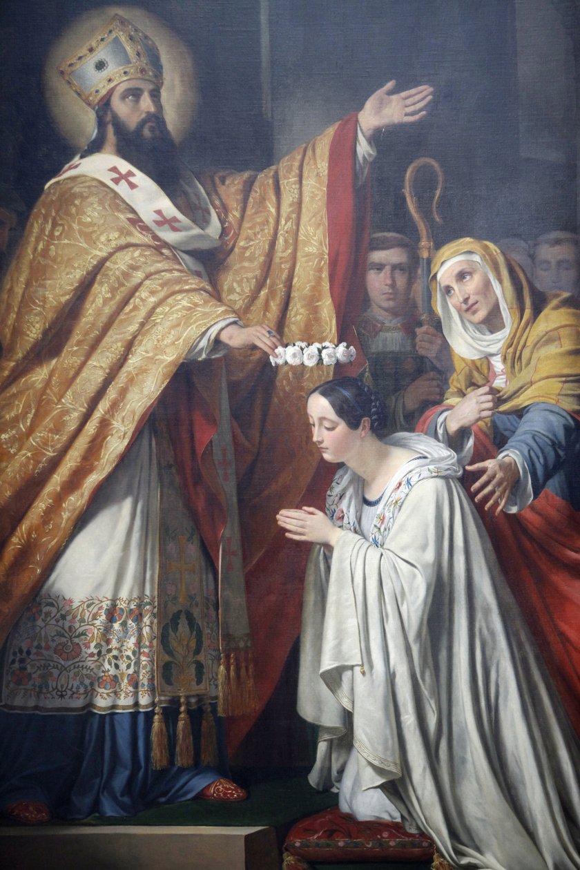 Saint-Medard Church: Saint Medard Crowning a Young Virtuous Girl by Louis Dupre (1837) by Unbekannt