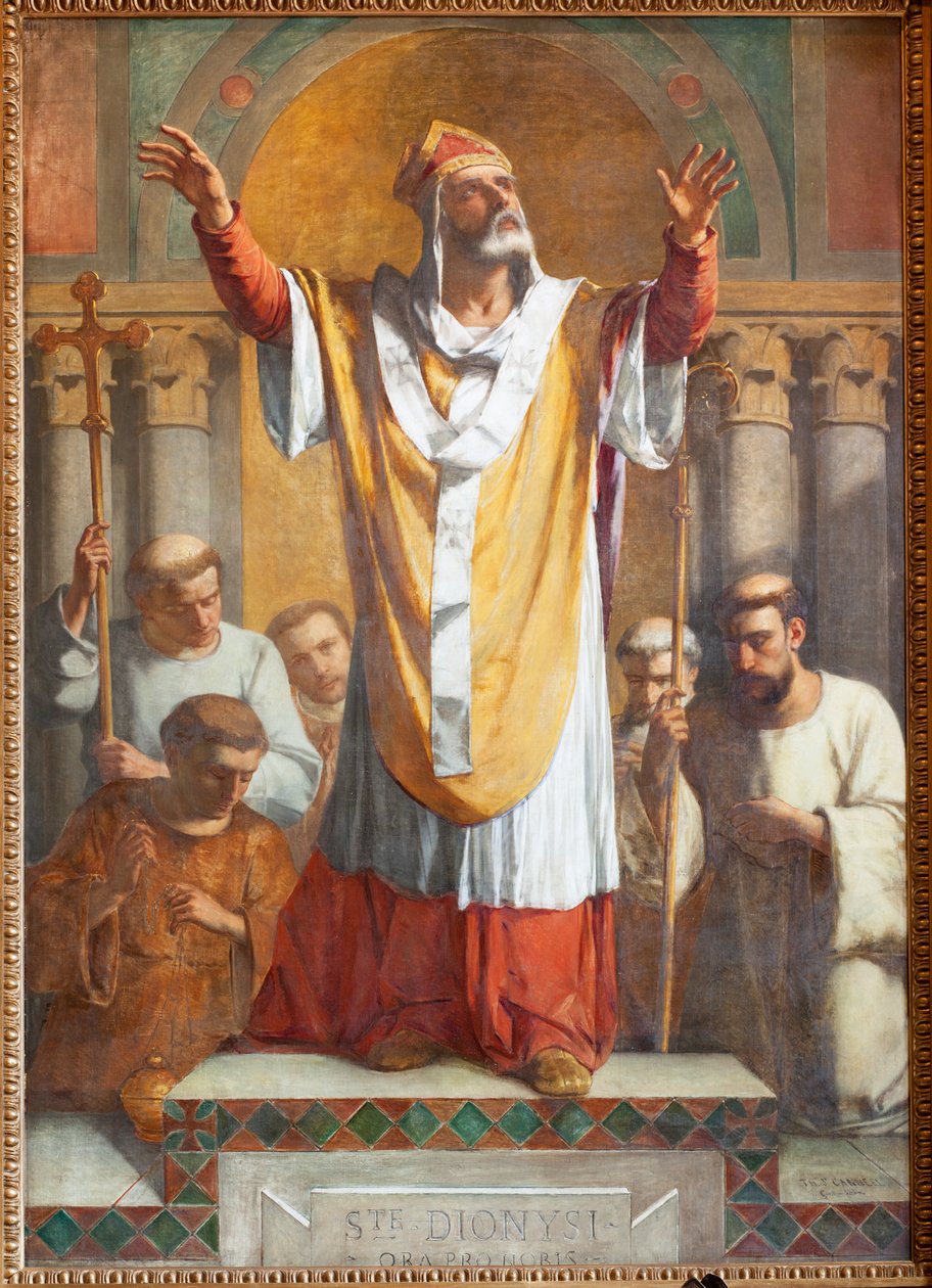 Parish church (Parochiale kerk Sint-Dionysius van Lede). Interior. South aisle. The altar. Saint Denis. Signed and dated 1854 ThEodore-Joseph Canneel. by Unbekannter Künstler