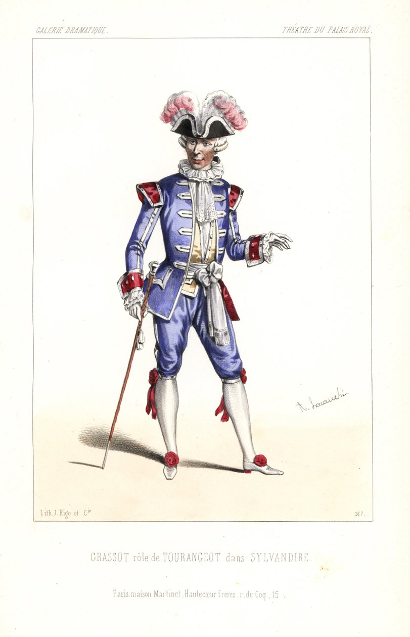 Paul Grassot as Tourangeot in Sylvandire, Theatre du Palais-Royal by Unbekannter Künstler