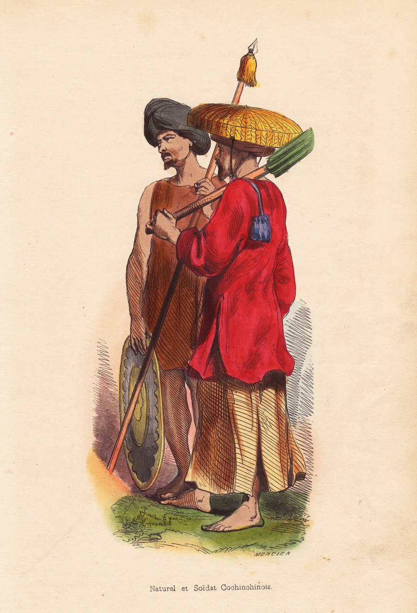 Men of Vietnam (Cochinchine): Soldier and Farmer by Unbekannter Künstler