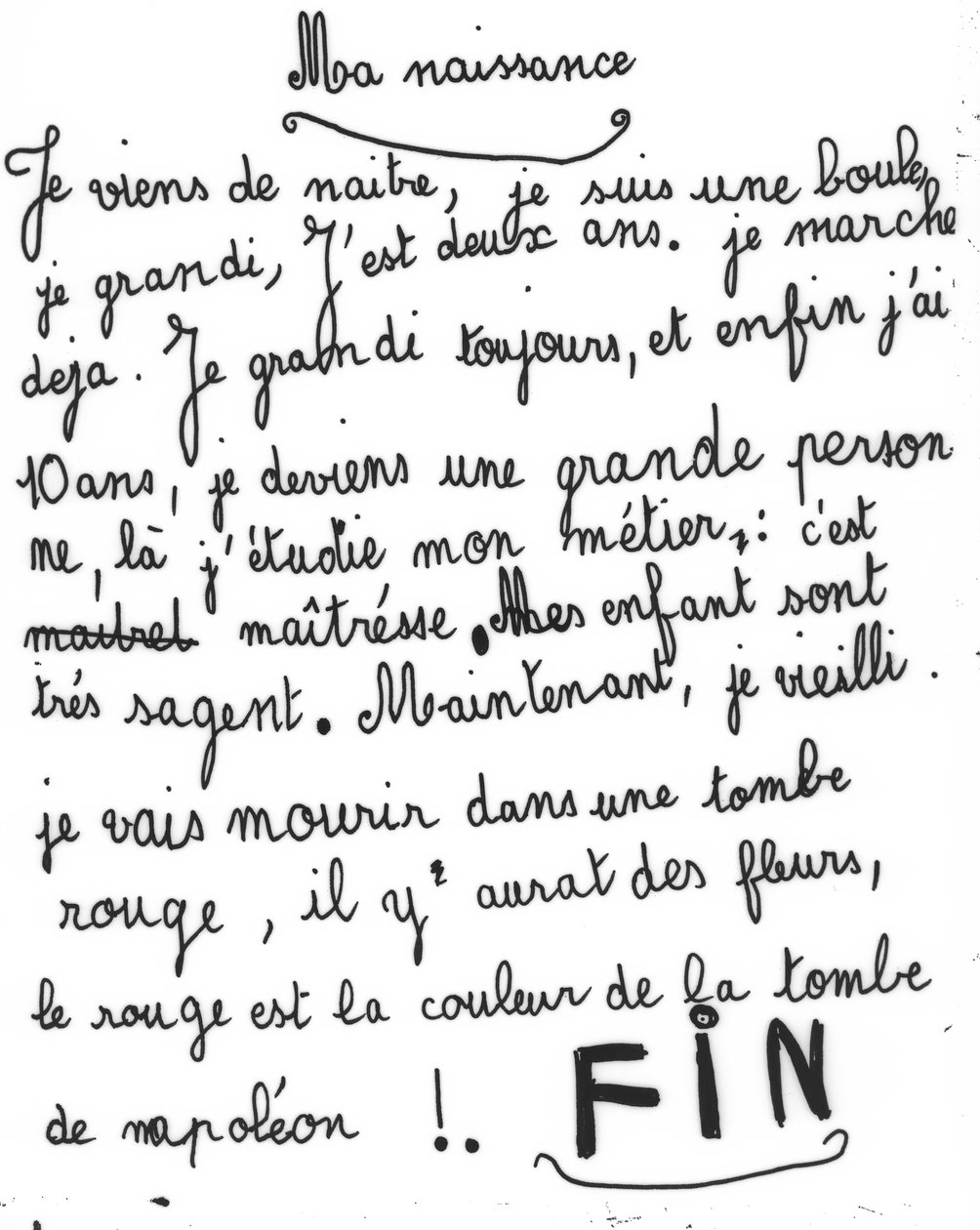 Photo of a Text about Maternity Made in a Nursery School in Paris in 1960 by Kosma Sergejewitsch Petrow Wodkin