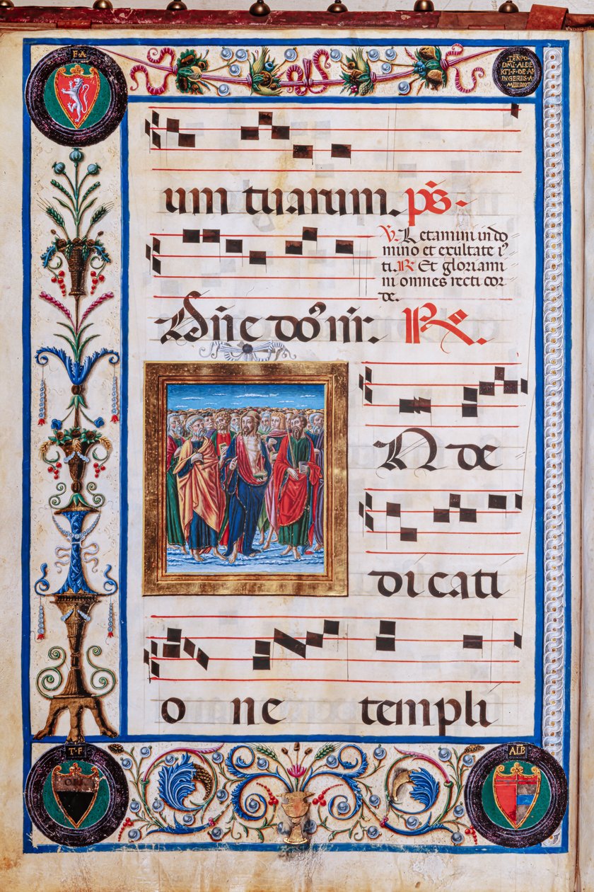 Piccolomini Library: choir book, cod. 26.R, ff. 29v with “Christ and all Saints”, by Giovanni di Taldo by Unbekannter Künstler