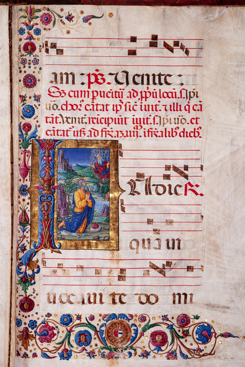 Piccolomini Library: choir book, cod. 7.G, ff. 40v with “Vision of Jeremias” by Unbekannter Künstler