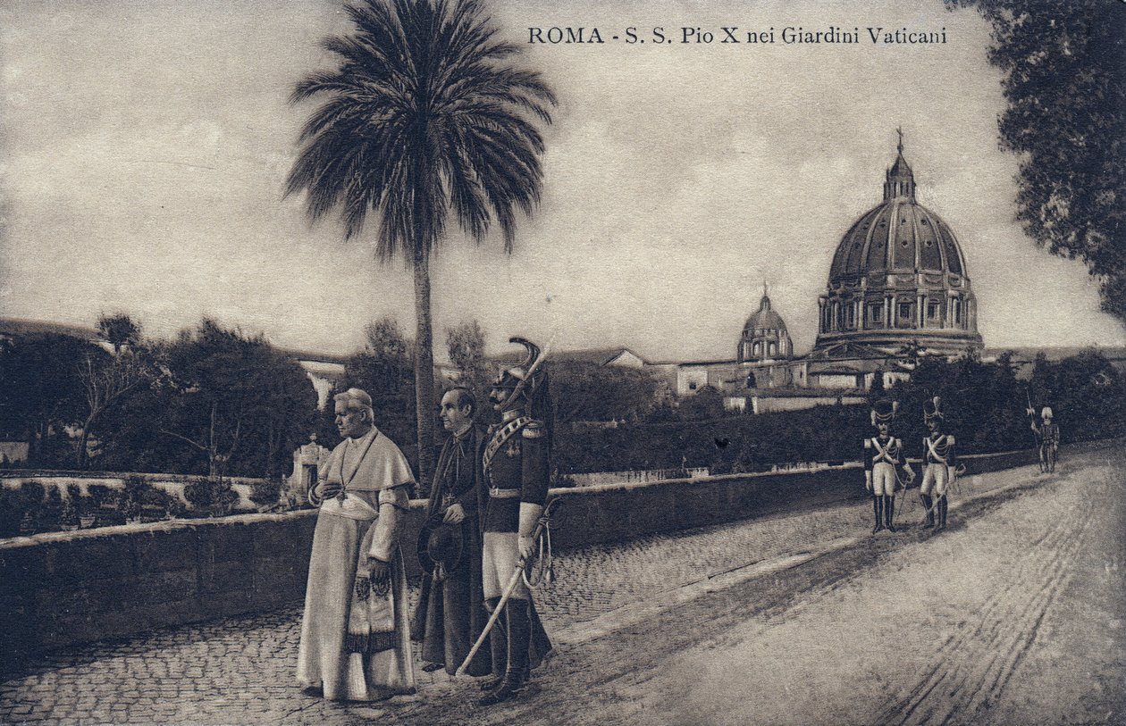 Pope Pius X walking through the streets of Rome by William M. Timlin