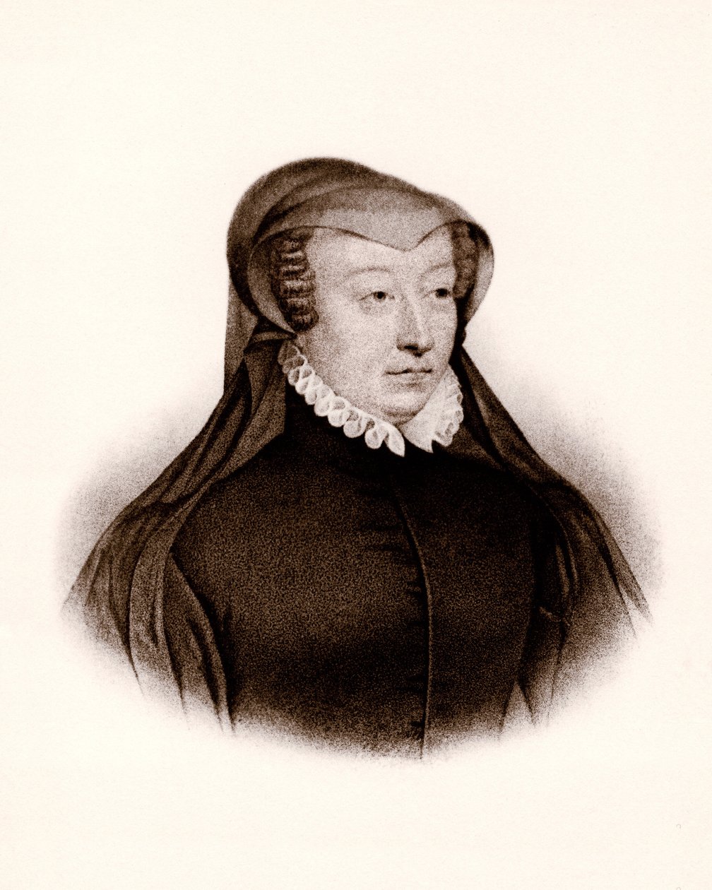 Portrait of Catherine de Medicis (Caterina de Medici) (1519-1589), Queen of France by Unbekannter Künstler