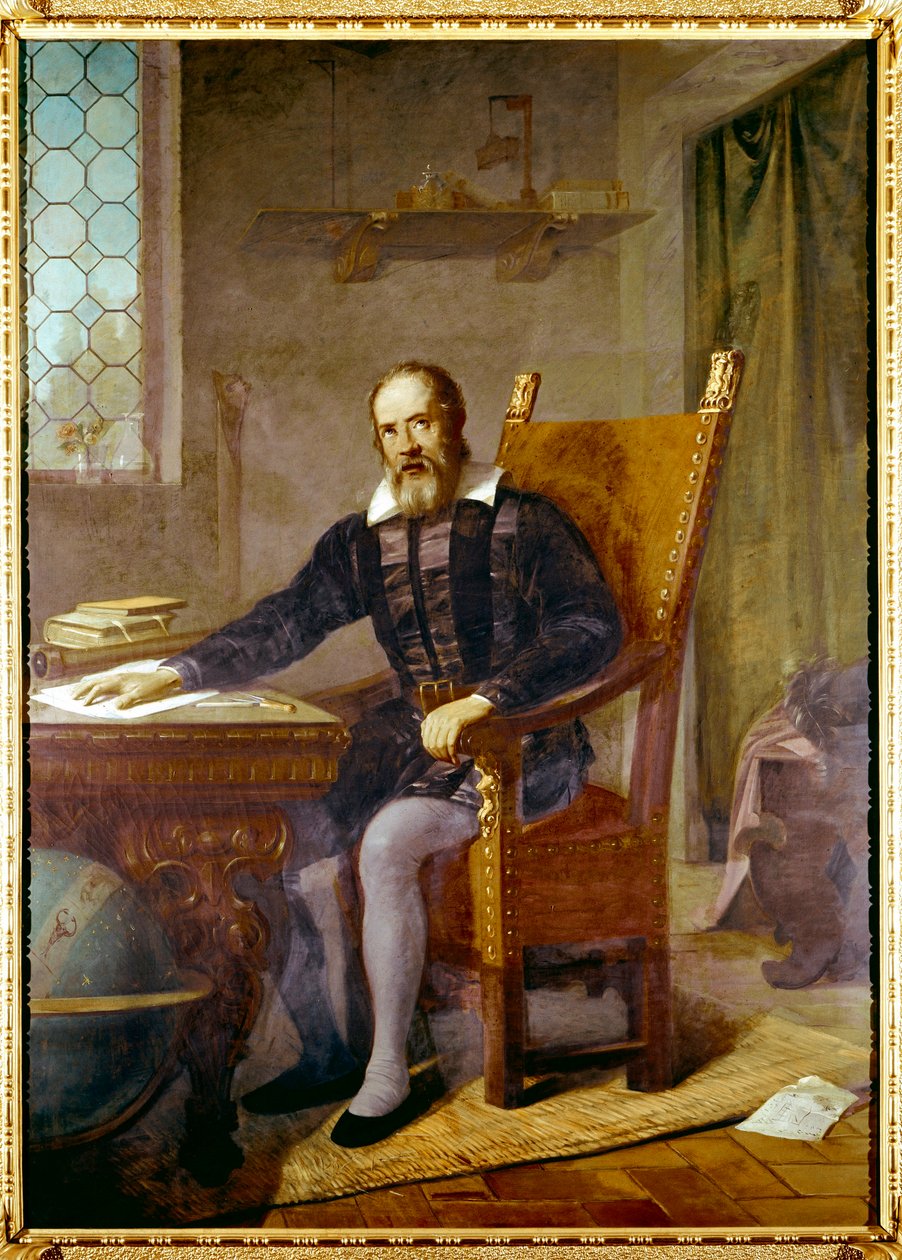 Portrait of Galileo Galilei dit Galilee (1564 - 1642) - Anonymous painting - Lastra a Signa, villa selva, Italy by Unbekannter Künstler