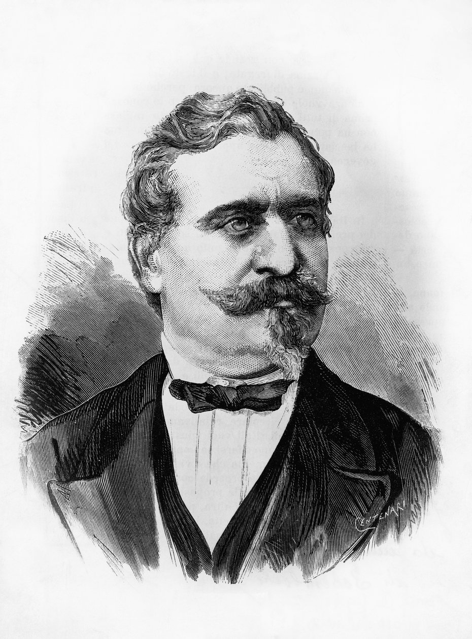 Portrait of Giovanni Prati (1815-1884), Italian poet and politician, engraving by Centenari after photograph by Michele Schemboche by William M. Timlin