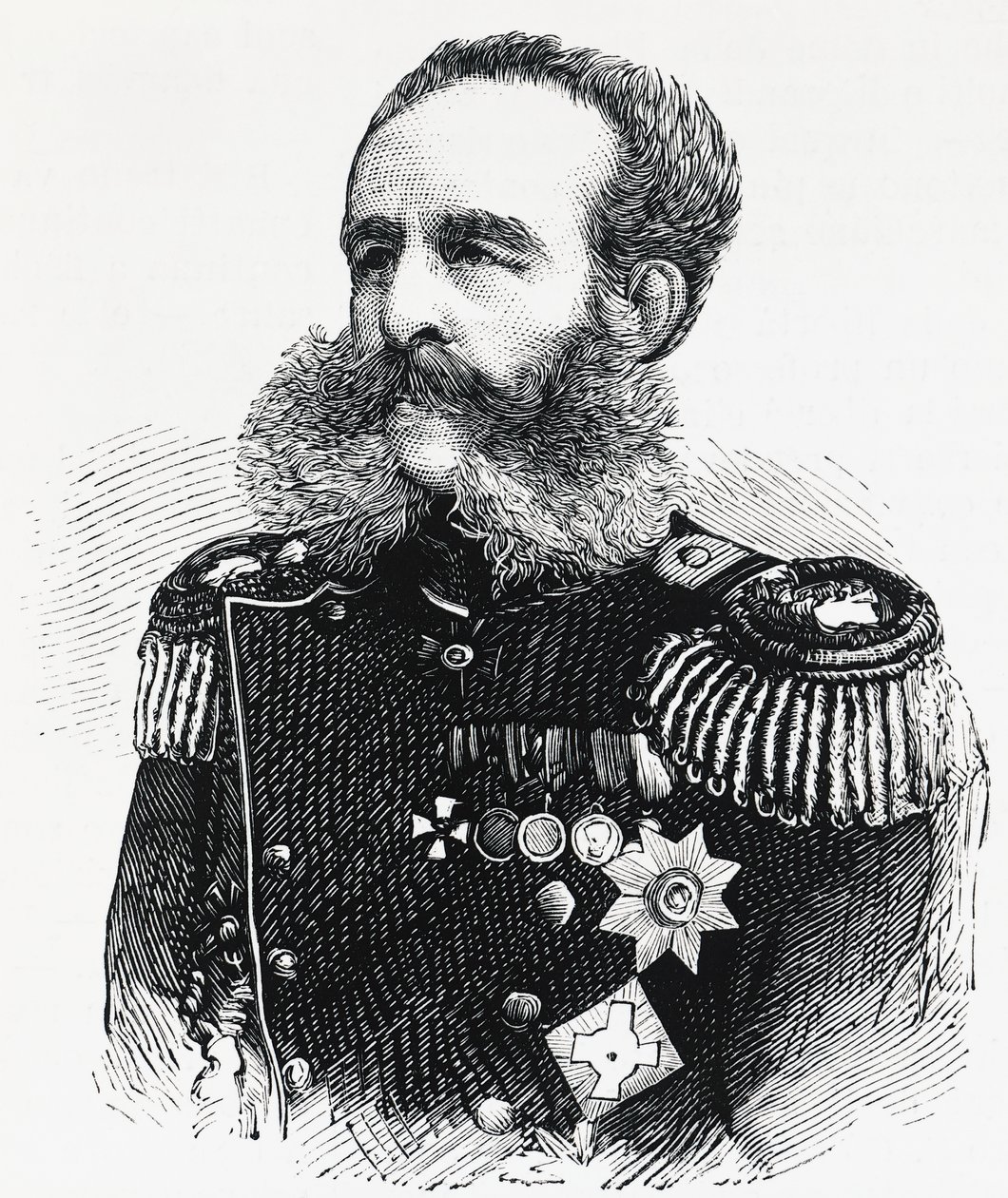 Portrait of Prince Dmitry Ivanovich Sviatopolk-Mirsky, Russian general, engraving by William M. Timlin