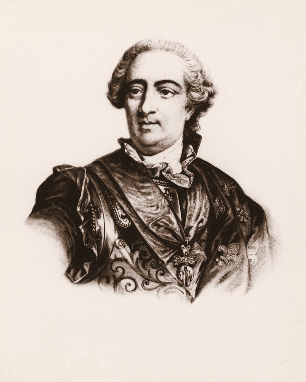 Portrait of the King of France Louis XV (1710-1774) (engraving) by Unbekannter Künstler