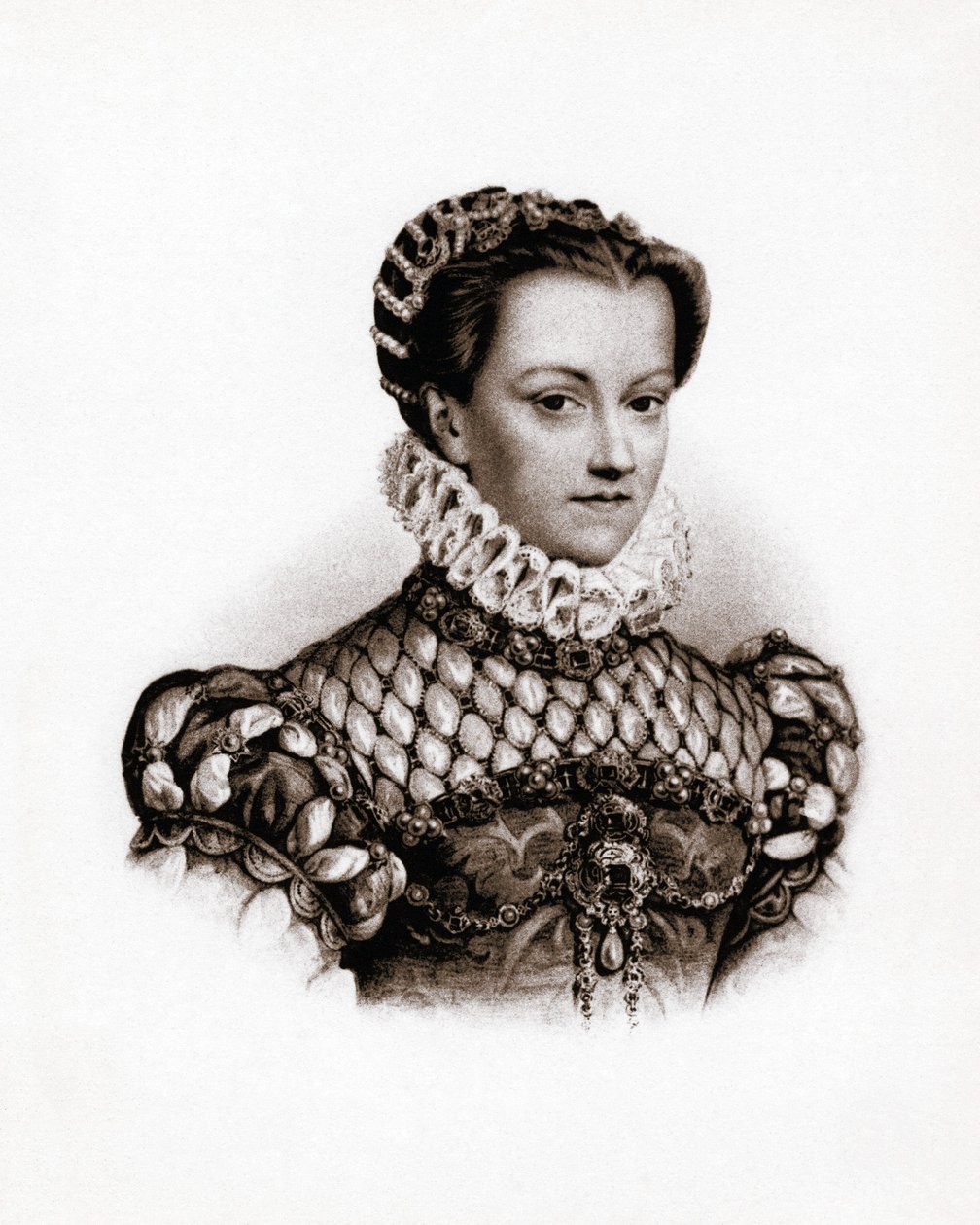 Portrait of the Queen of France Elisabeth of Austria (1555-1592) by Unbekannter Künstler
