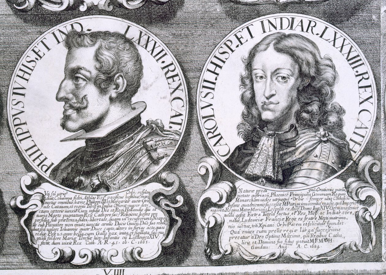 Portraits of Philip IV and Charles II by Unbekannt