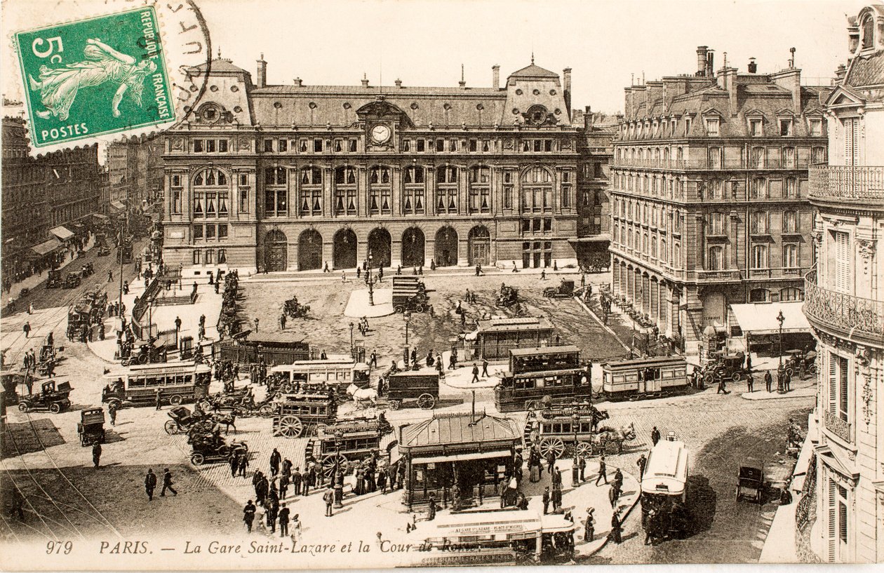 Postcard/Gare Saint Lazare/Paris/Seine/Ile de France/France by William M. Timlin