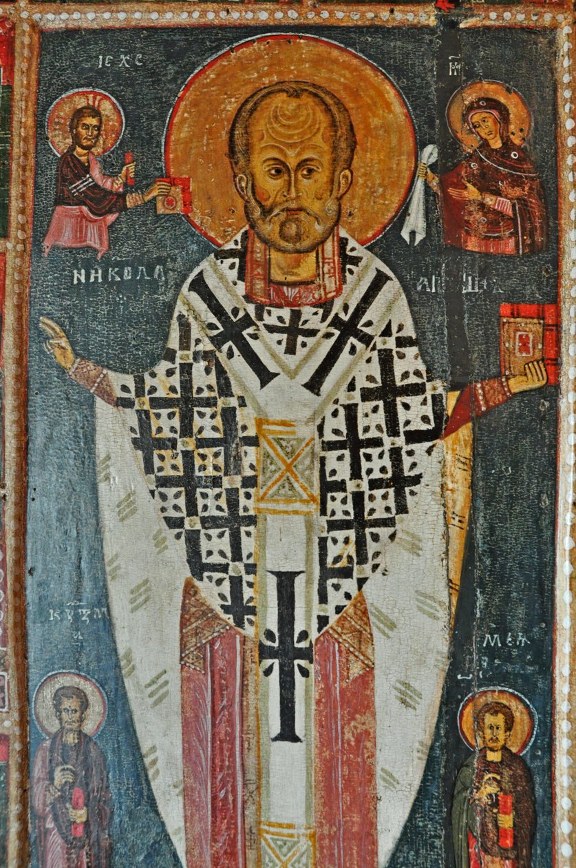 RUSSIA, St Petersburg, St Nicholas Icon with scenes from his life (Church of St Nicholas in Ozerevo by Unbekannter Künstler