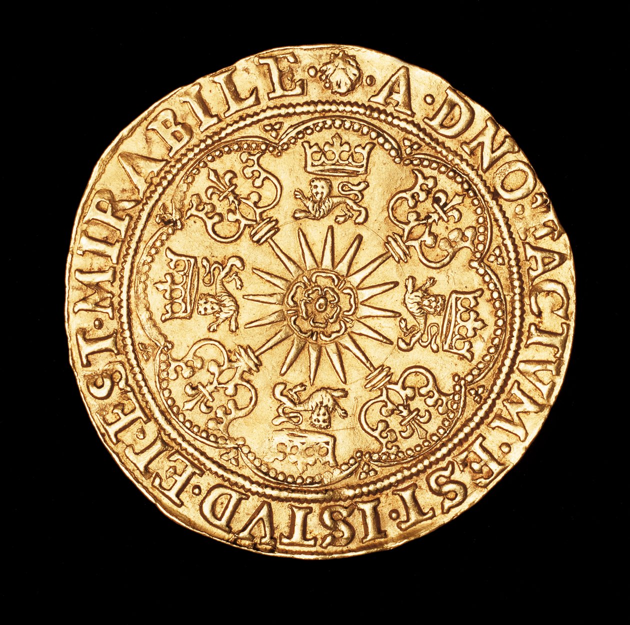 Rare Coin, England Gold Spur Ryal, Tudor Rose on Spur Rowel by Unbekannter Künstler