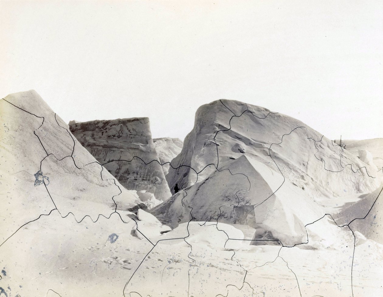 Recently formed Floe-Bergs, showing the old waterline, during Captain George Nares