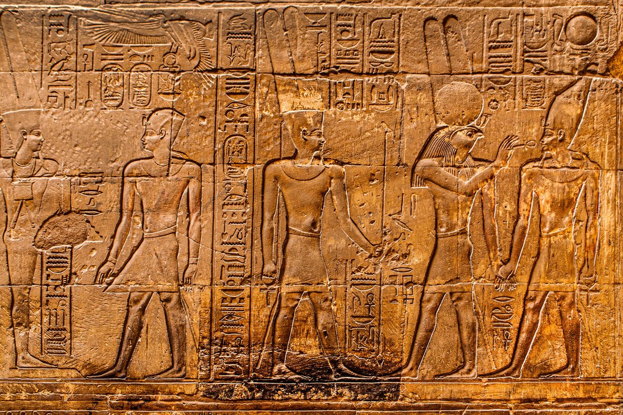 Relief, New Life is Breathed into the Pharaoh, Luxor Temple, Thebes, Egypt by Unbekannter Künstler
