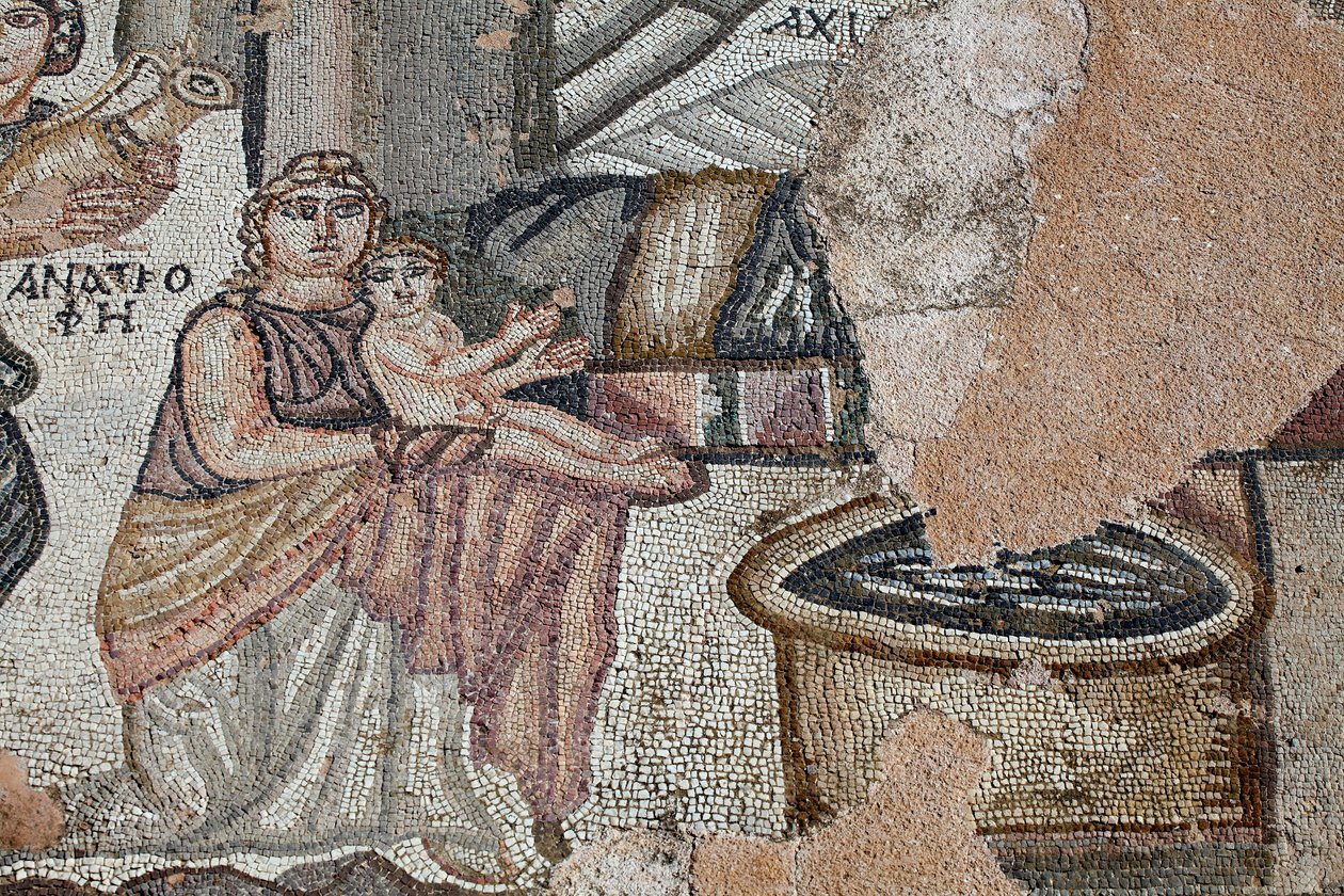 Representation of the newly born Achilles with his nurse Anatrophe and Ambrosia (detail) by Unbekannt