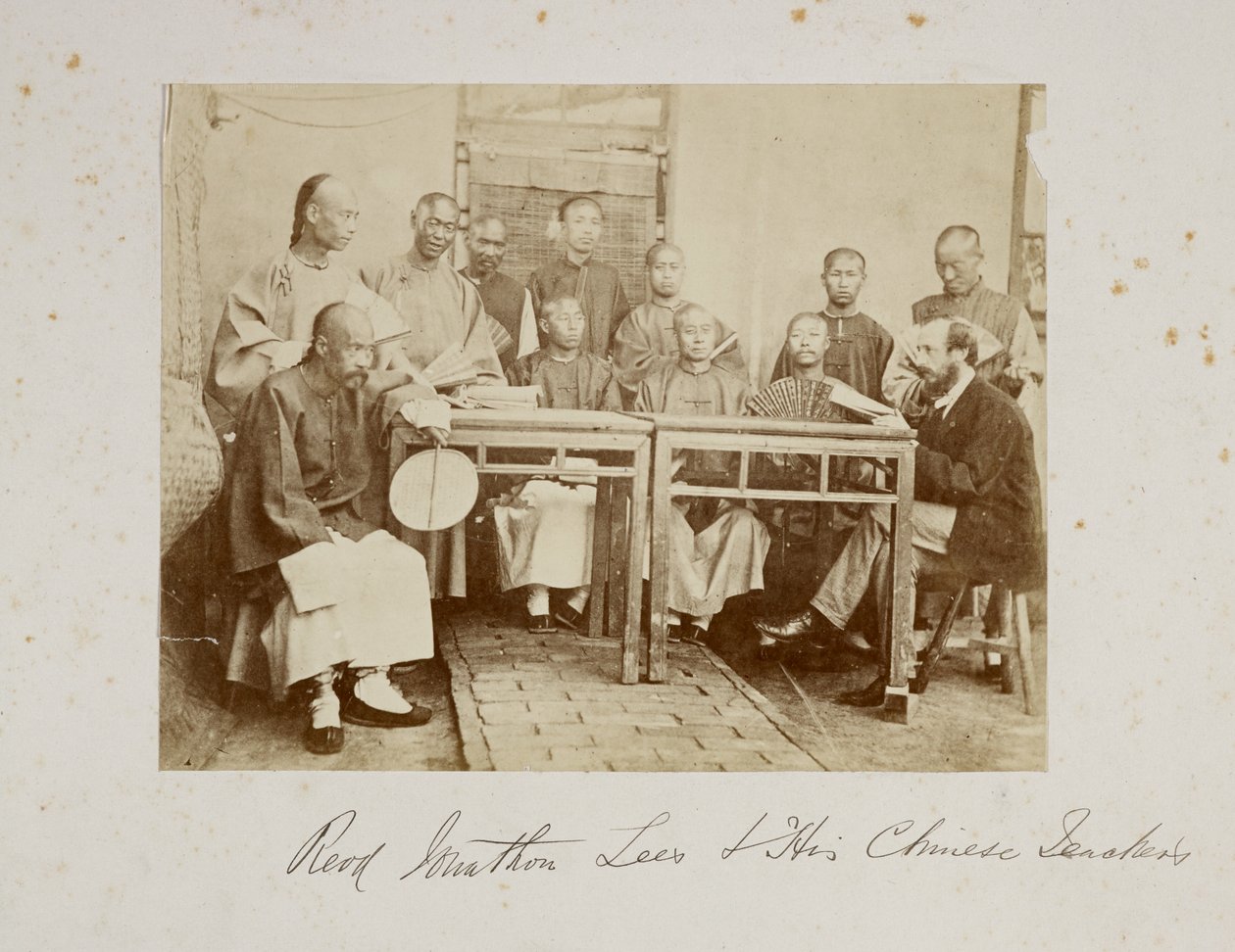Reverend Johnathan Lees and His Chinese Teachers by Unbekannter Künstler