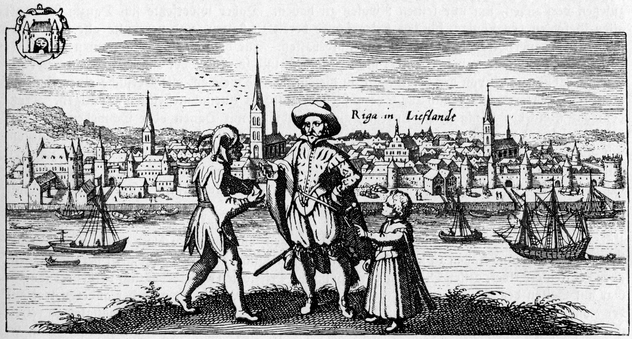 Riga - view of the city on the bank of the river Daugava, c. 1700 by Unbekannter Künstler