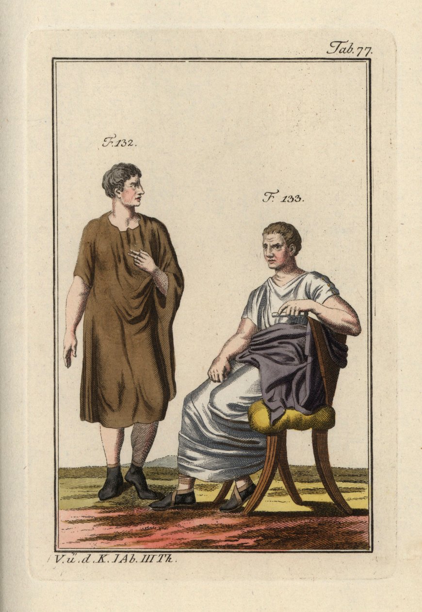 Roman man wearing the paenula, and a seated Roman senator by Unbekannter Künstler