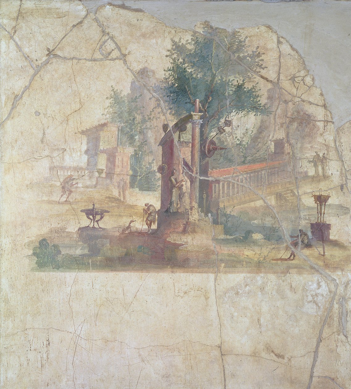 Sacro-idyllic Landscape, from the Villa of Agrippa at Boscoreale, century AD by Unbekannt