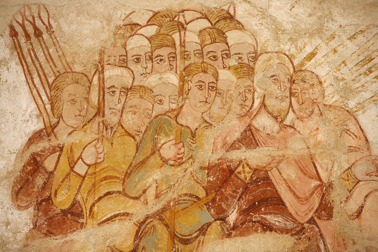 Saint-Savin Abbey Painting: Abraham and His Followers Fighting, Saint-Savin-sur-Gartempe, France by Unbekannt