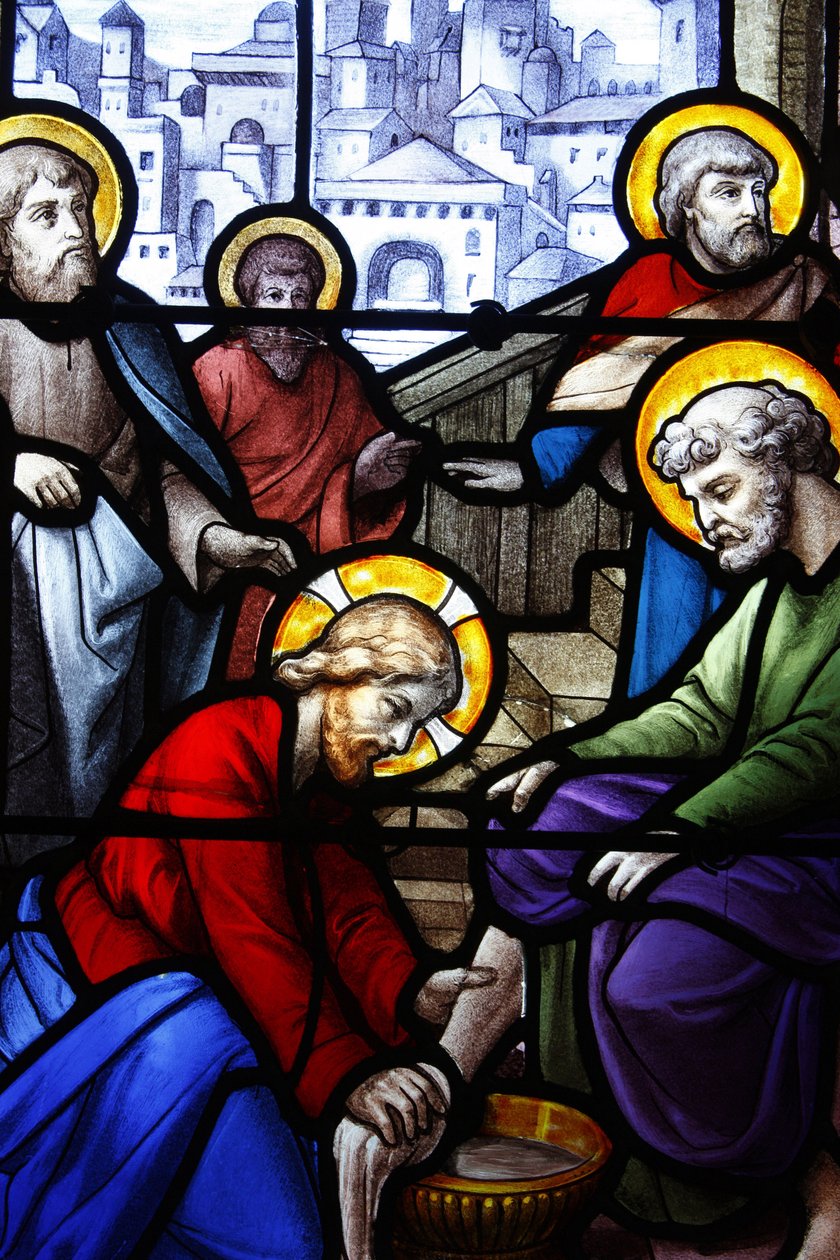 Saint Aignan Church: Jesus washing the feet of his disciples, Chartres, France by Unbekannt