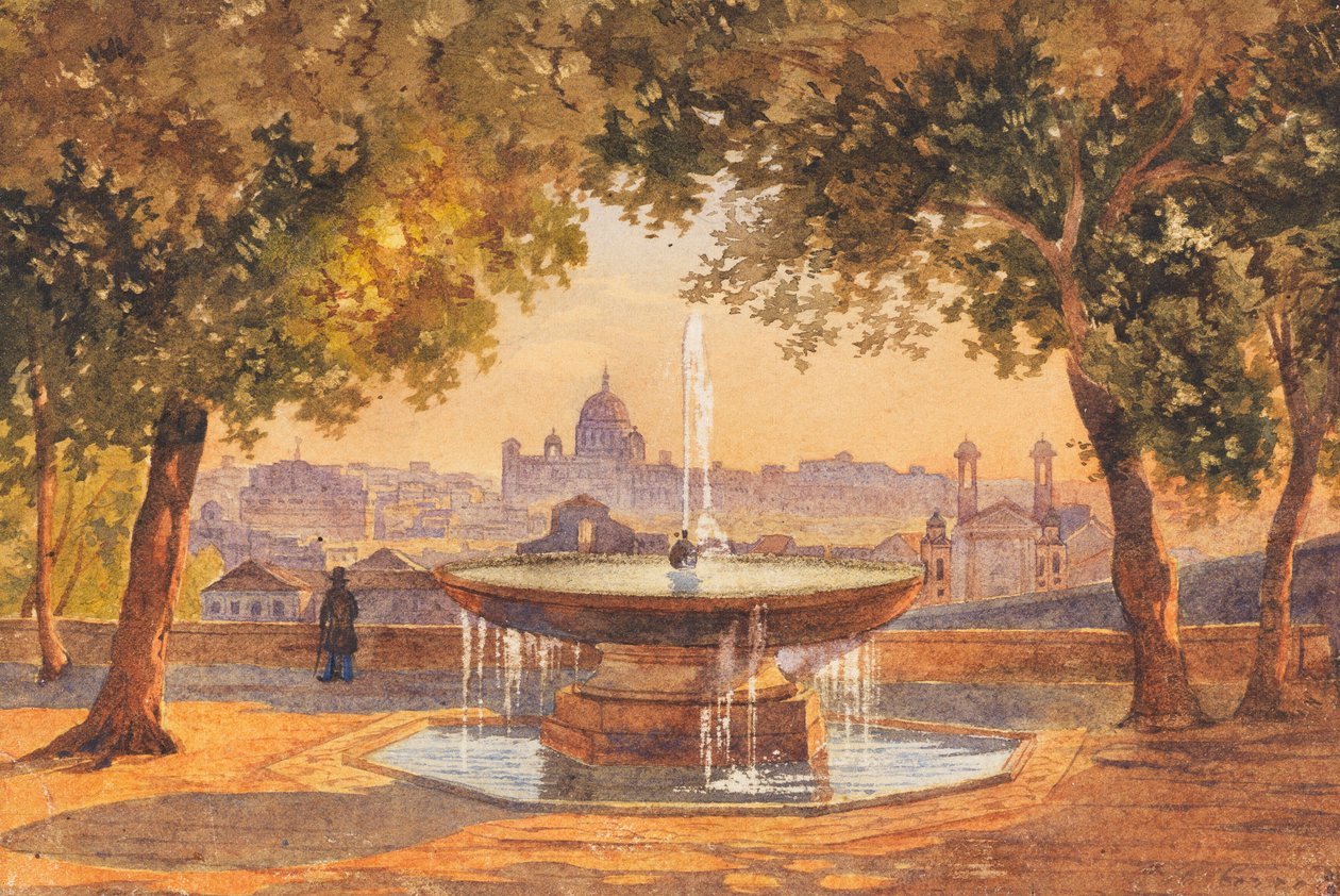 View Over Rome from the Fountain of Villa Medici by Unbekannter Künstler