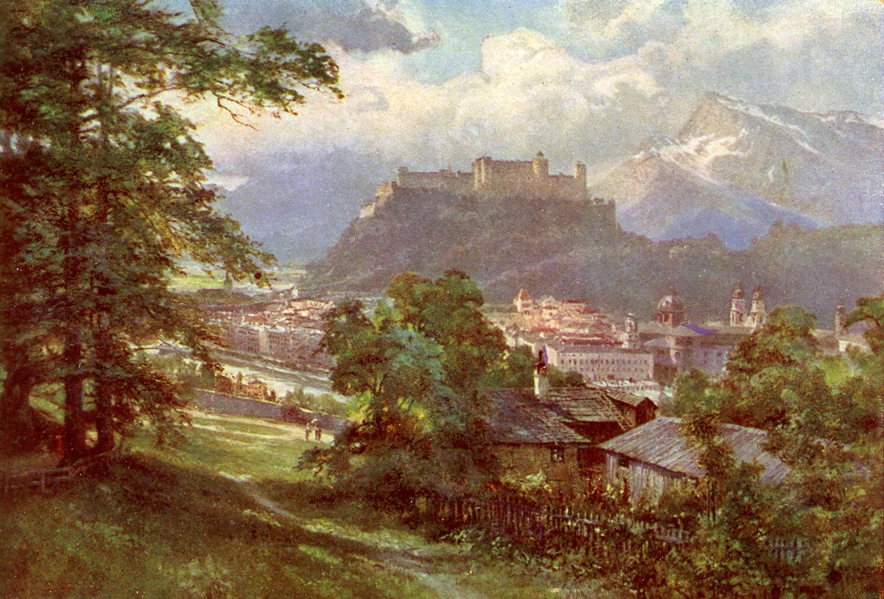 Salzburg - View from Kapuzinerberg, Austria by Unbekannter Künstler