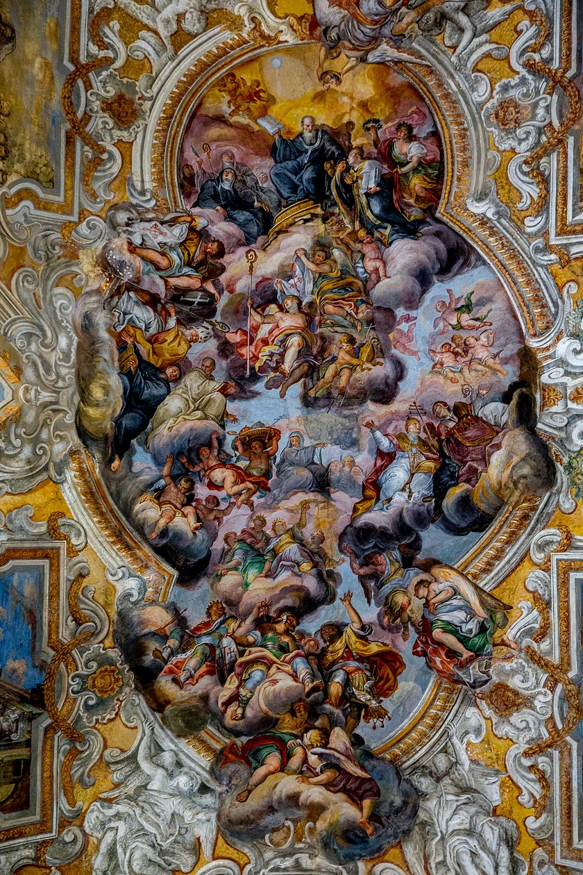 San Benedetto church, Catania, Sicily. Ceiling fresco detail (18th century). by Unbekannt
