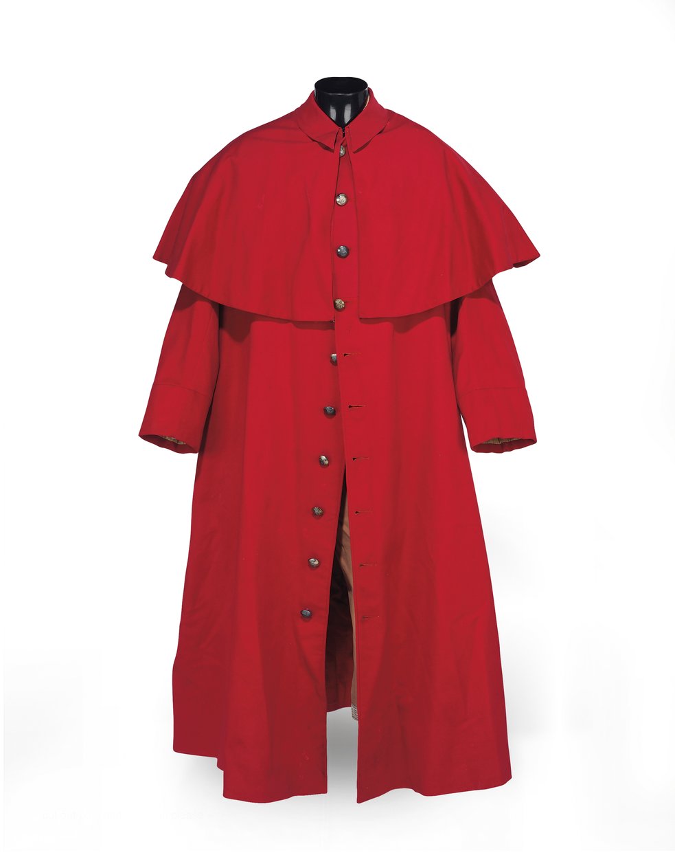 Scarlet caped greatcoat from the Spencer household footman