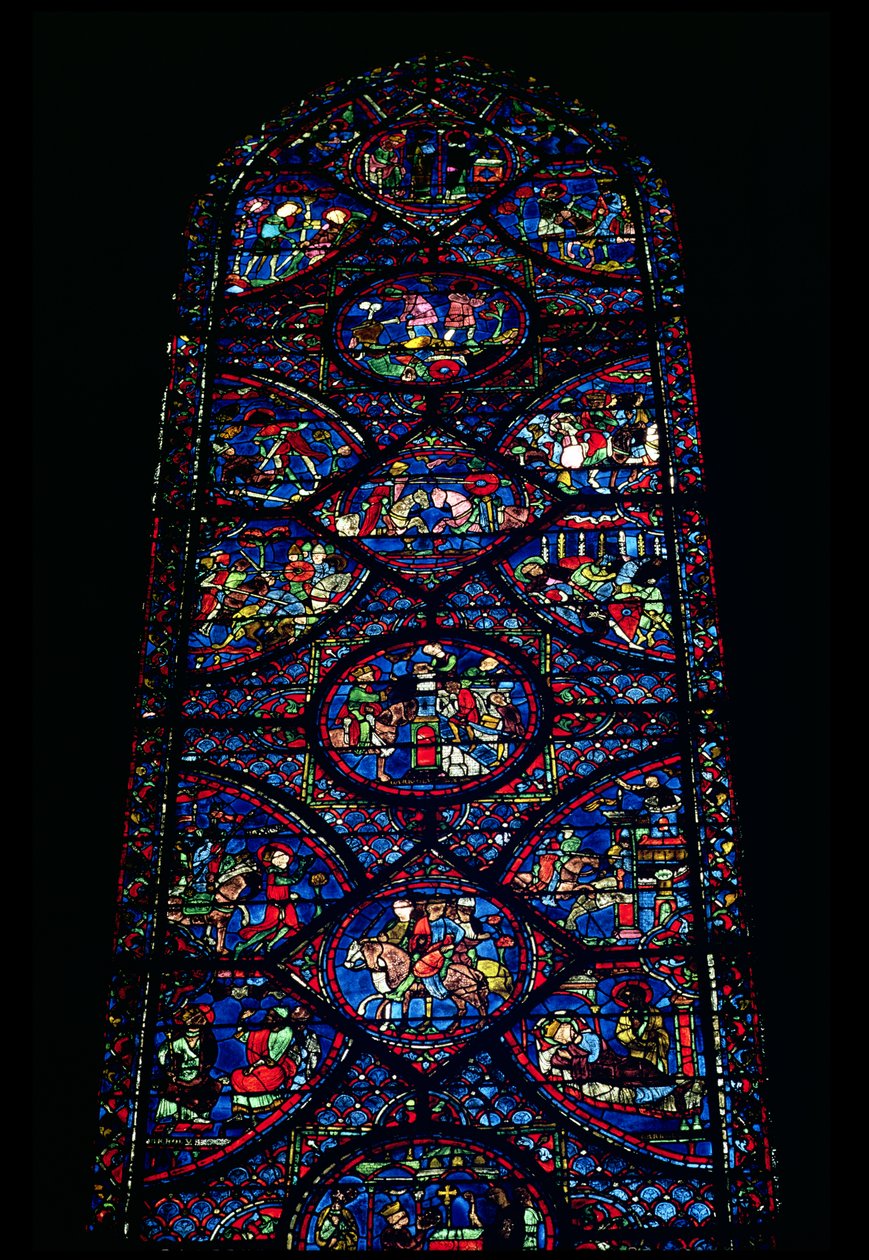 Scenes from the Life of Charlemagne (747-814) from the ambulatory, c.1215-35 (stained glass) by Unbekannt