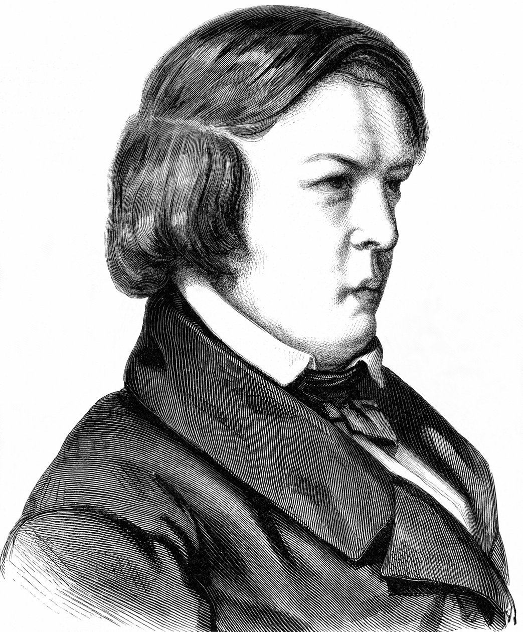 Robert Schumann, German composer (Wood engraving about 1860) by Unbekannter Künstler