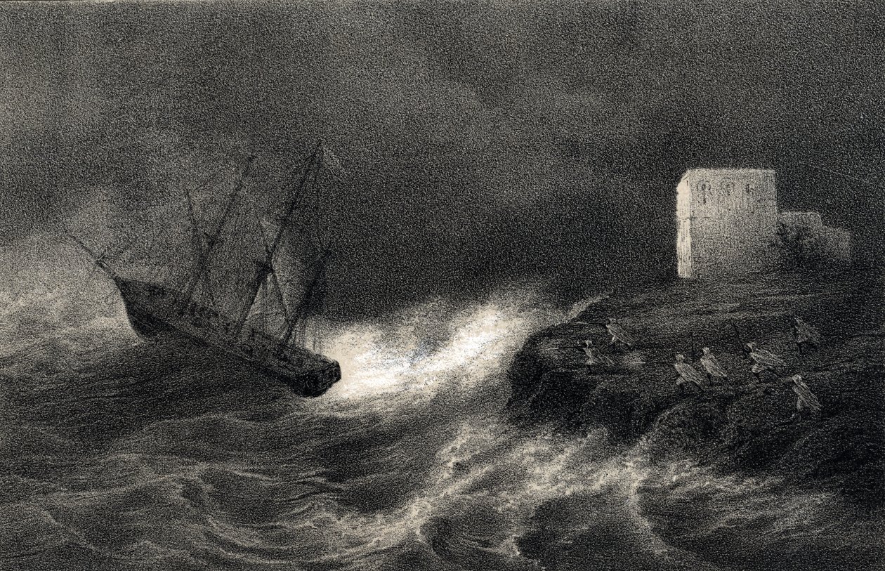 Shipwreck of the Bricks Aventure and Silene on the Algerian Coast, May 15 by Unbekannter Künstler